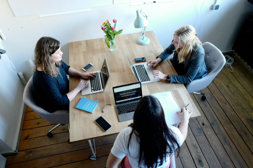 group discussion around table